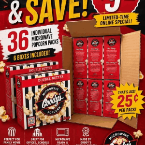 36 Individual Microwave Popcorn Packs